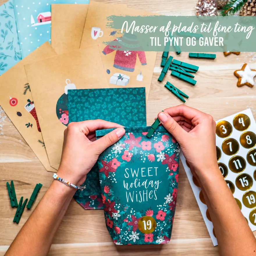 Gaveposer til pakkekalender - 24 stk. Christmas Feelings