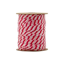 House Doctor gavebånd i papir - Candy Stripes 1cm - Hvid/Rød