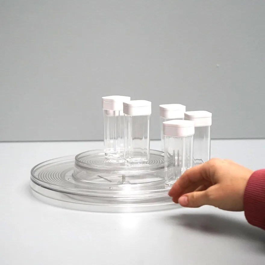 IDesign Turntable / Drejefad i klart plast 2 tier.