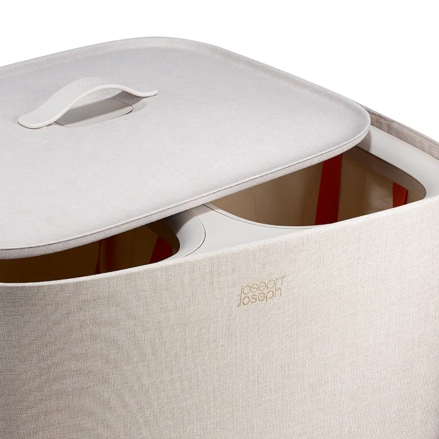 Joseph Joseph Tota 2 Twin Vasketøjskurv 90L - Pale Mushroom