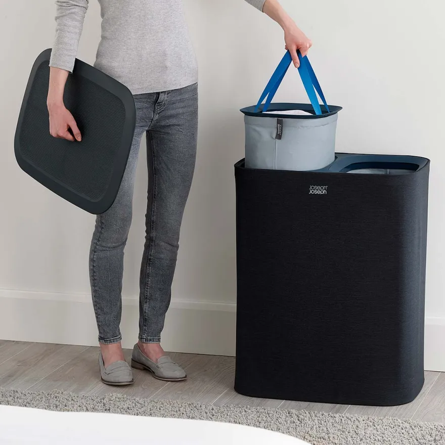 Joseph Joseph vasketøjskurv - Tota DUO 90L - Sort