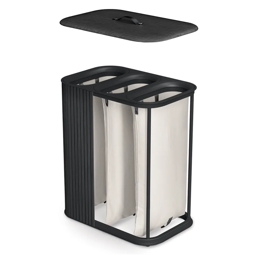 Joseph Joseph vasketøjskurv - Tota TRIO LUXE 90L - SORT