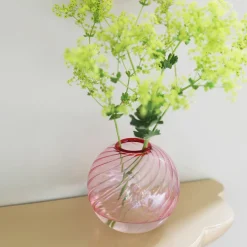 Klevering Glasvase - Spiral - Pink 9 cm