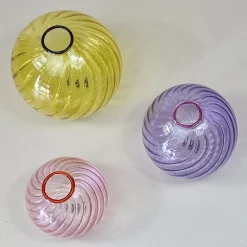 Klevering Glasvase - Spiral - Pink 9 cm