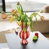 Klevering Stor stribet vase i Røde nuancer - Rhombic