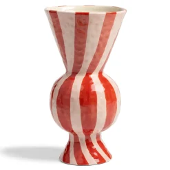 Klevering Stor stribet vase i Røde nuancer - Rhombic