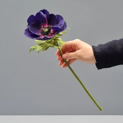 Kunstig blomst - Anemone Lilla. 43 cm.