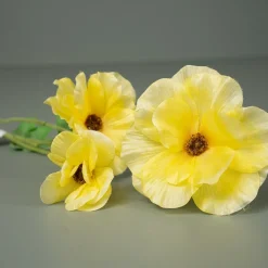 Kunstig Blomst - Japansk Ranunkel, 62 cm. GUL