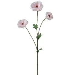 Kunstig Blomst - Japansk Ranunkel, 62 cm. LYSERØD