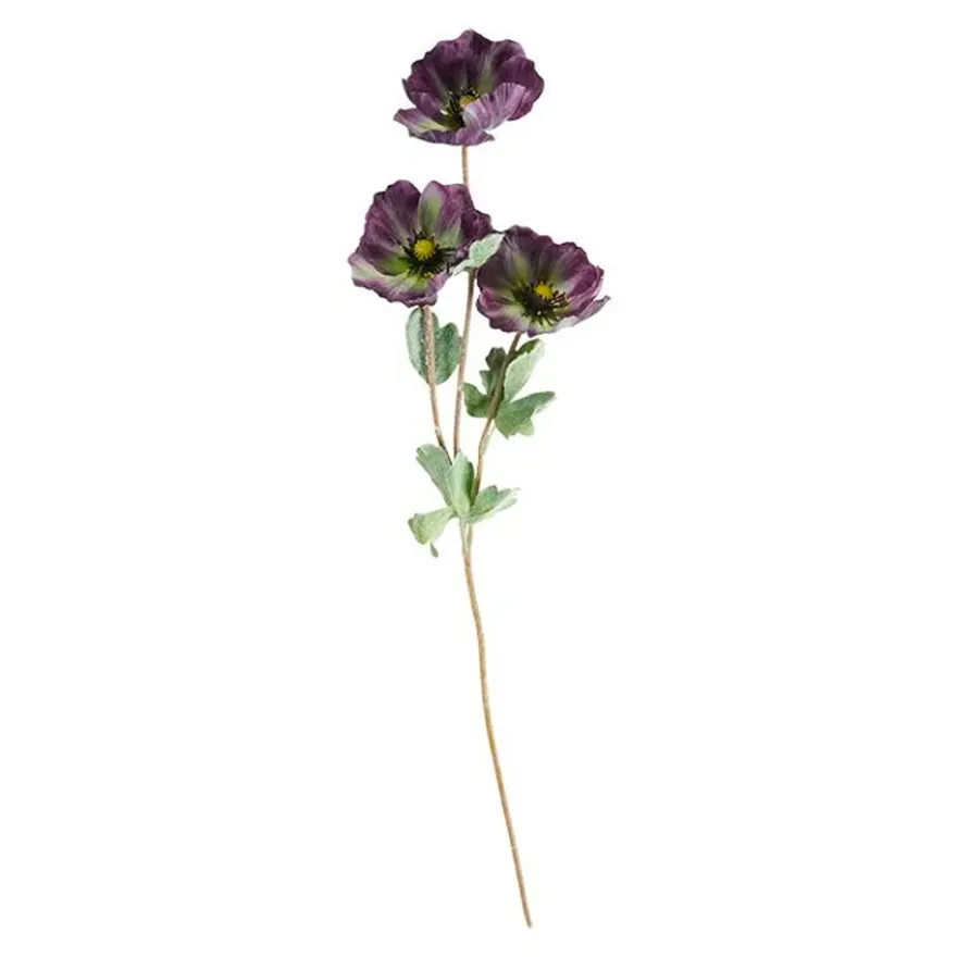 Kunstig Blomst på stilk - Valmue, lilla
