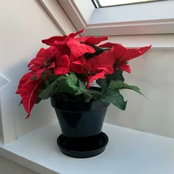 Kunstig julestjerne, rød 23 cm.