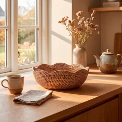 Lene Bjerre Norah Brødkurv i Rattan - Natur (Ø30 cm)