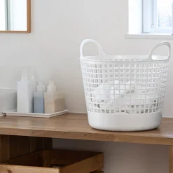 Like-It - Regitze opbevaringskurv i hvid plast - RUND