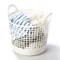 Like-It - Regitze opbevaringskurv i hvid plast - RUND