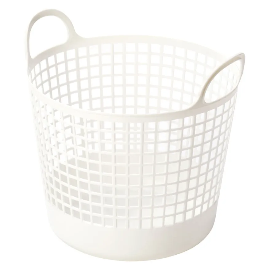 Like-It - Regitze opbevaringskurv i hvid plast - RUND
