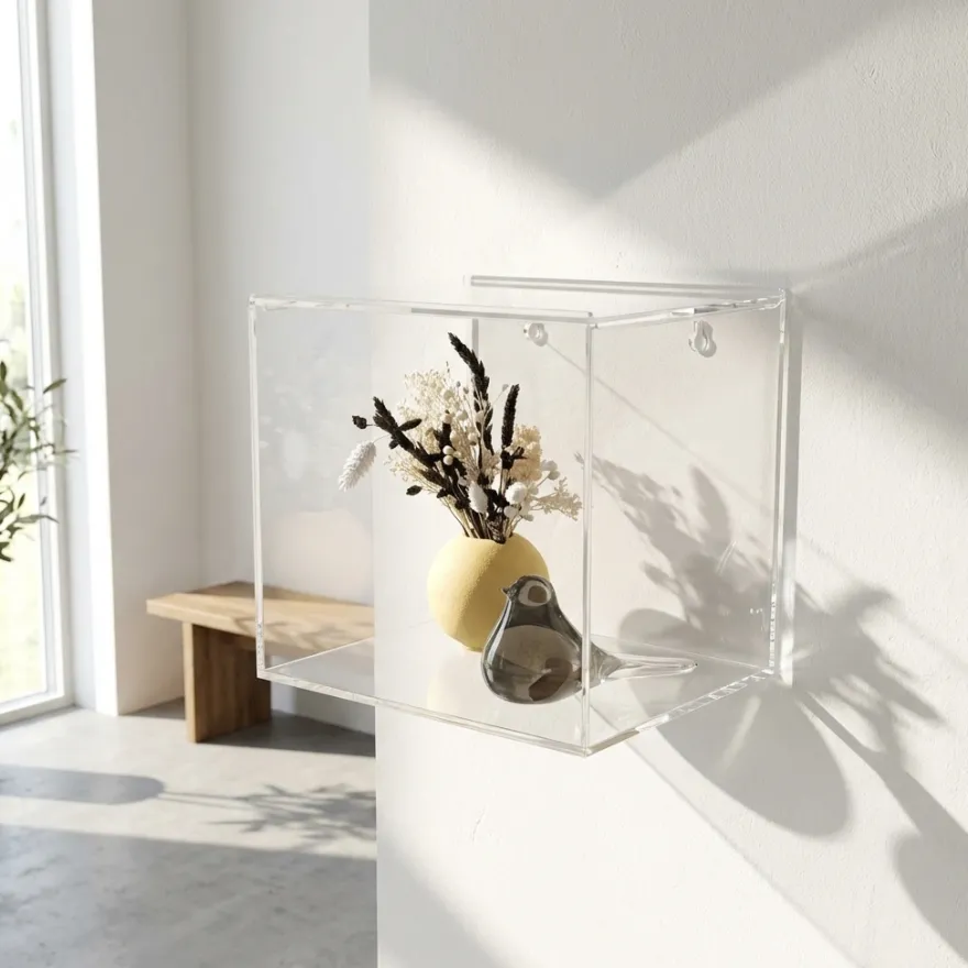 Modena vægkasse 25x25 med låg "sliding lid" - Kvadratisk
