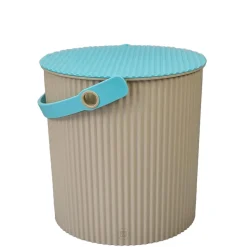 Omnioutil Plastikspand - Beige m. mint låg 10 liter