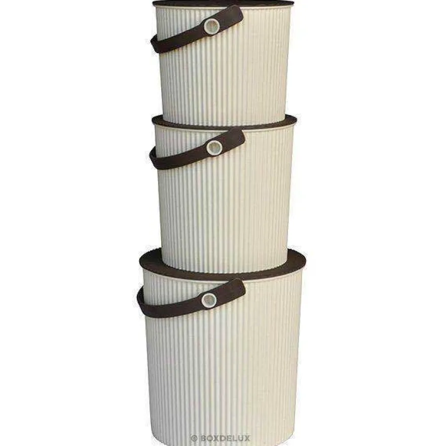 Omnioutil Plastikspand - Ivory med brunt låg 8 liter