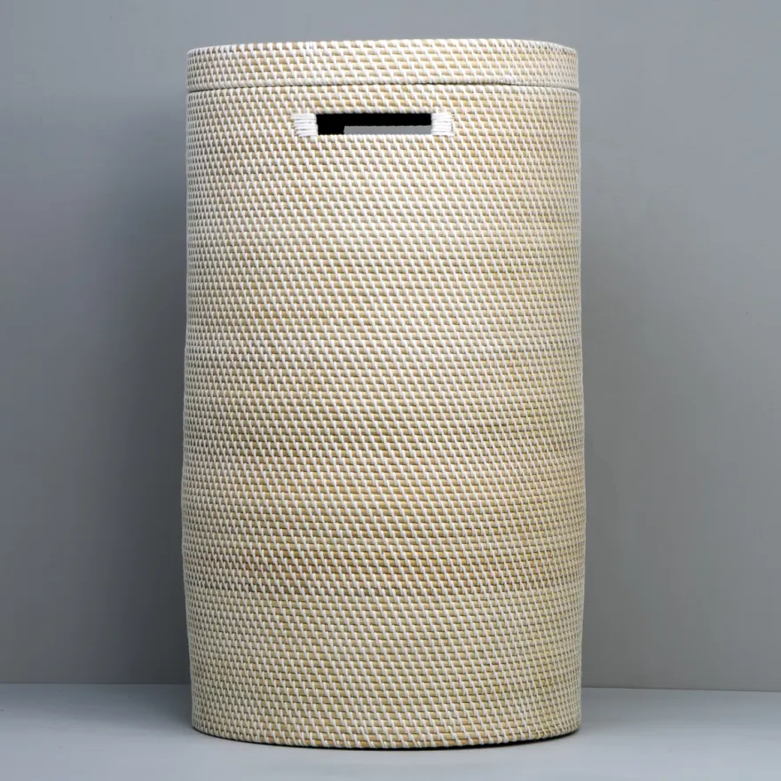 Opbevaringskurv i bambus - BALI - HVID PLAST, Large
