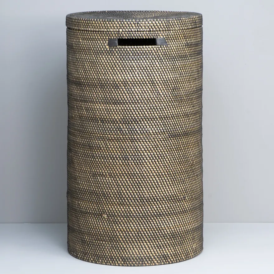 Opbevaringskurv i bambus - BALI - SORT Plast, Large