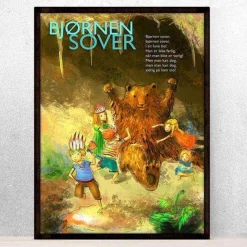 Plakat - Bjørnen sover - Vælg str.
