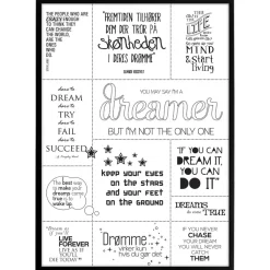 Plakat - Citatcollage - Drømme, sort/hvid