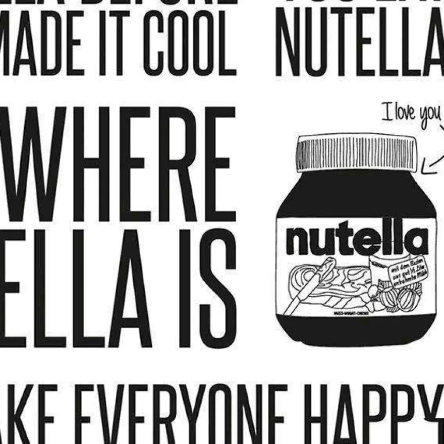 Plakat - Citatcollage - Nutella, sort/hvid