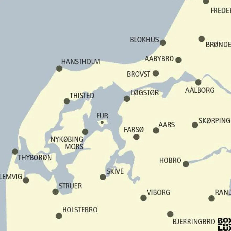 Plakat - Danmarkskort - Gul