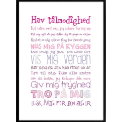 Plakat "Min baby". Str. 30x40 cm. - Vælg farve