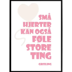 Plakat - Små Hjerter - Rosa