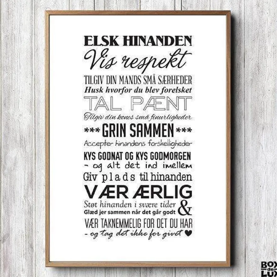 Plakat Vores kærlighed - Sort/Hvid