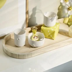 Räder fyrfadsstage i porcelæn med sommerfugl på siden