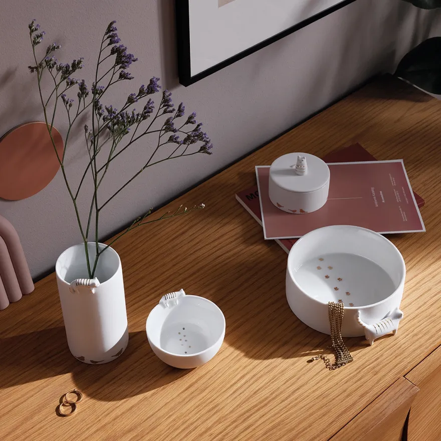 Räder Mini skål i porcelæn - Kat