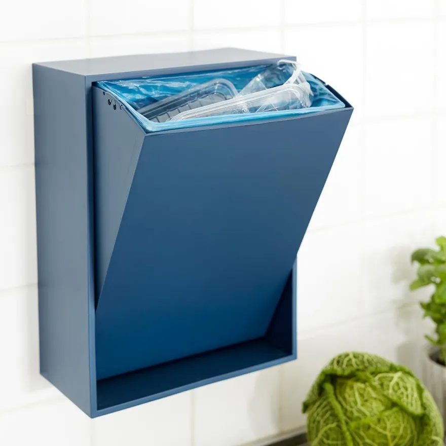 ReCollector væghængt box til affaldssortering - Deep Dive Blue