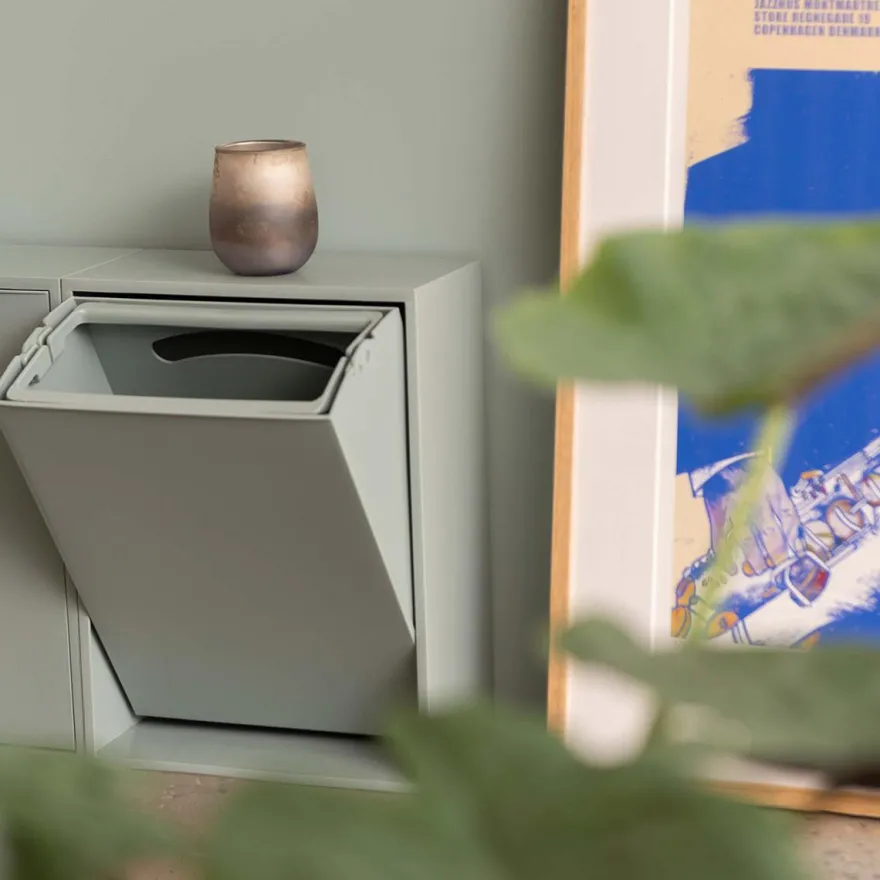 ReCollector væghængt box til affaldssortering - Iron Blue
