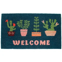 Rex London Dørmåtte i kokos 43x73 cm - Welcome, Plants