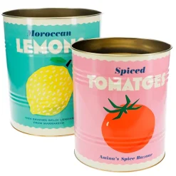 Rex London Metaldåser - Lemon/Tomatoes XL. Sæt med 2 stk