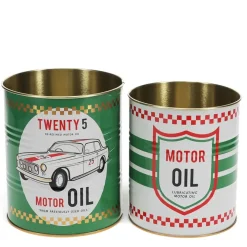 Rex London Metaldåser - Motor Oil. Sæt med 2 stk