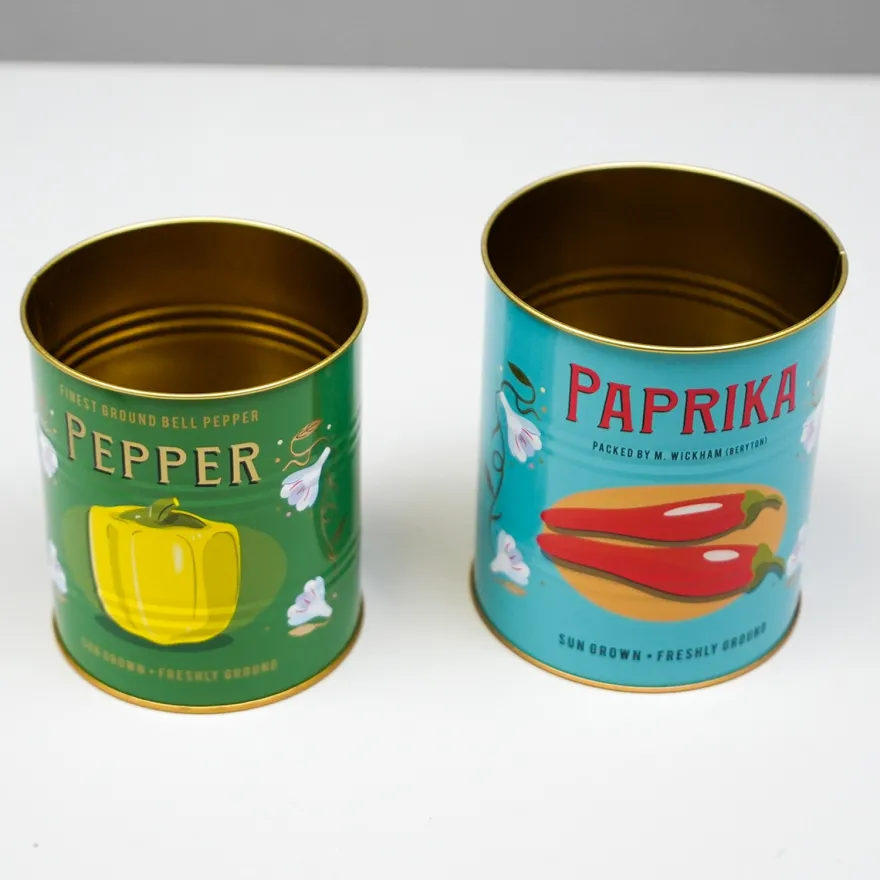 Rex London Metaldåser - Paprika & Peber Medium. Sæt med 2 stk