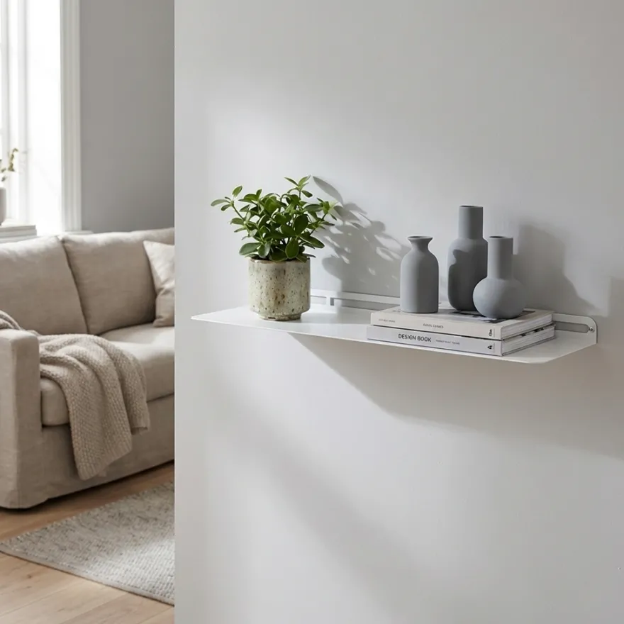 SECTOR hylde i metal - 60x15 cm. Hvid