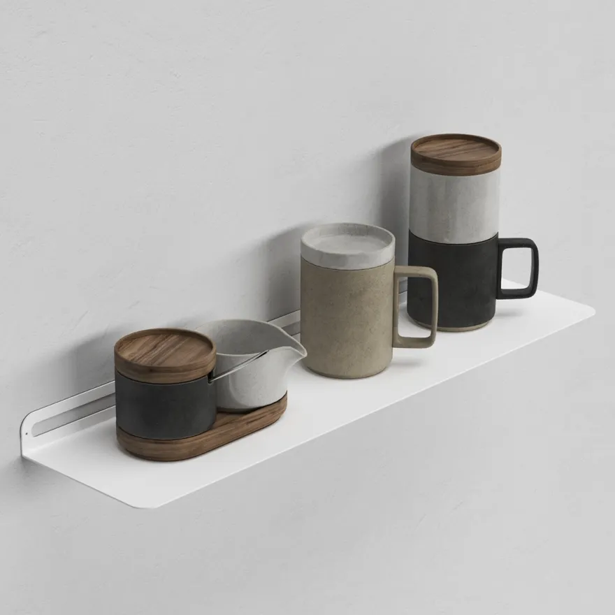 SECTOR hylde i metal - 60x15 cm. Hvid