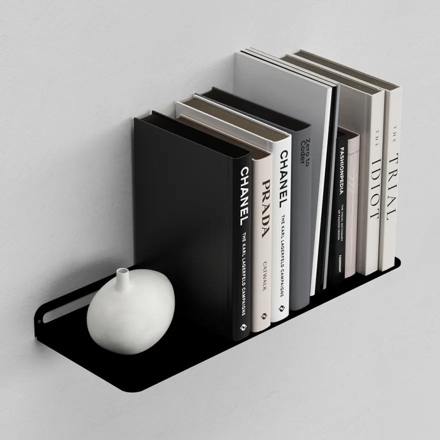SECTOR hylde i metal - 40x15 cm. Sort