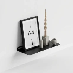 SECTOR hylde i metal - 40x15 cm. Sort