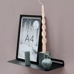 SECTOR hylde i metal - 40x15 cm. Sort