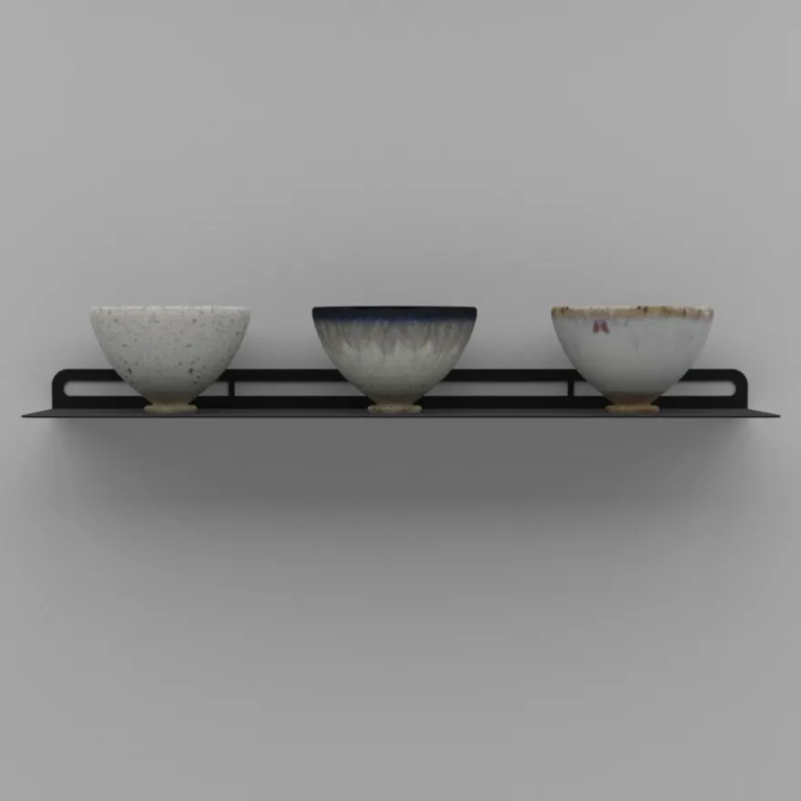 SECTOR hylde i metal - 60x15 cm. Sort