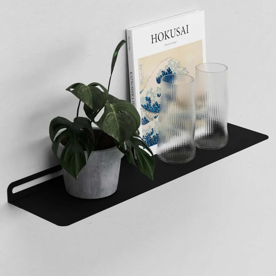 SECTOR hylde i metal - 60x15 cm. Sort