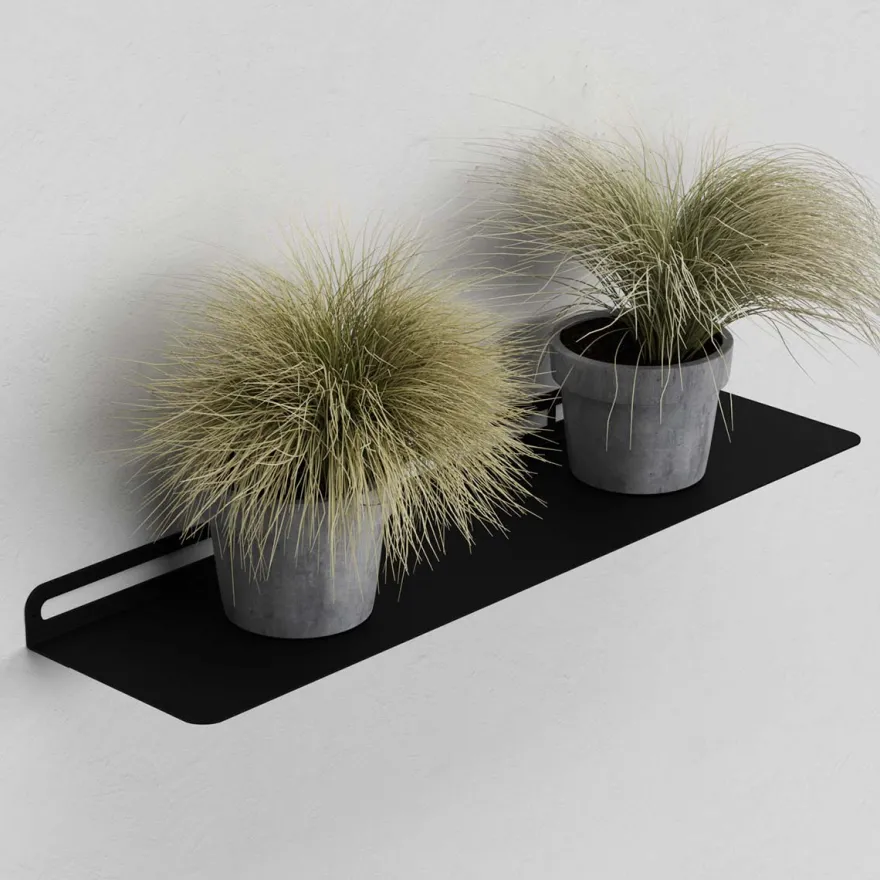 SECTOR hylde i metal - 60x15 cm. Sort