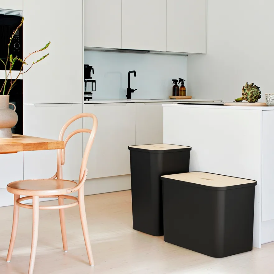 Smartstore Collect 53 liters plastbeholder med låg - Sort