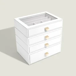Stackers LUX smykkeskrin - CLASSIC, PEBBLEWHITE - 4 skuffer