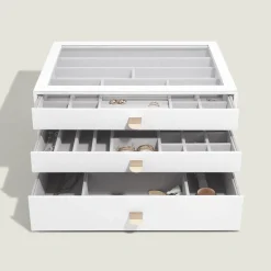 Stackers LUX smykkeskrin - SUPERSIZE, PEBBLEWHITE - 3 skuffer